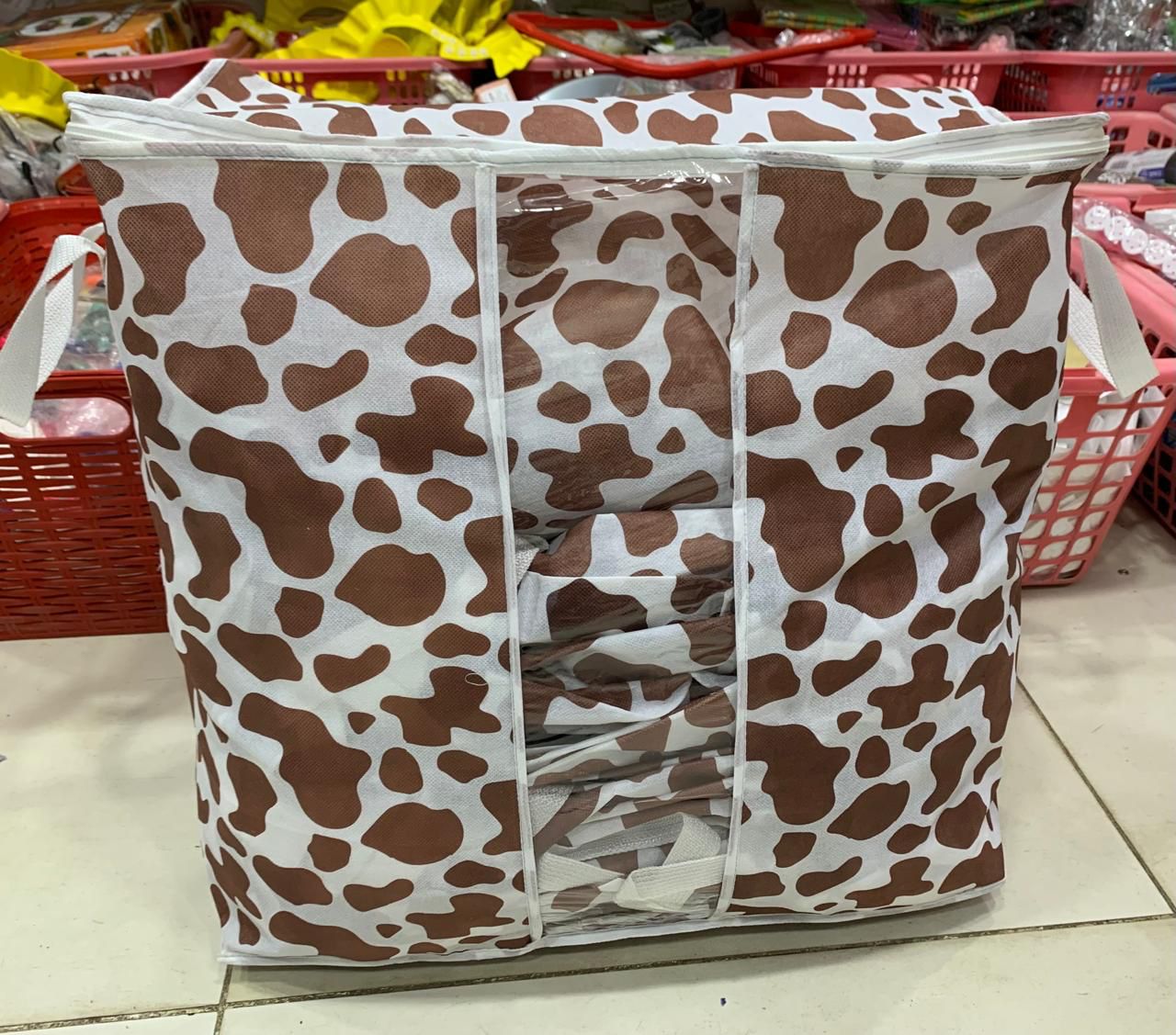 Printed Multipurpose Storage Bag, Storage Bags With Handles, Non Woven Floral Print Storage Organizer, Closet Organizer Printed Multipurpose Storage Bag, Storage Bags With Handles, Non Woven Floral Print Storage Organizer, Closet Organizer